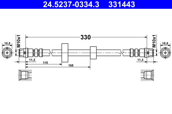 Brake Hose - 24.5237-0334.3 ATE