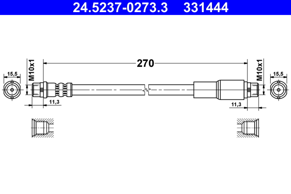 Brake Hose - 24.5237-0273.3 ATE