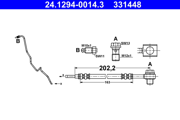 Flessibile del freno - 24.1294-0014.3 ATE