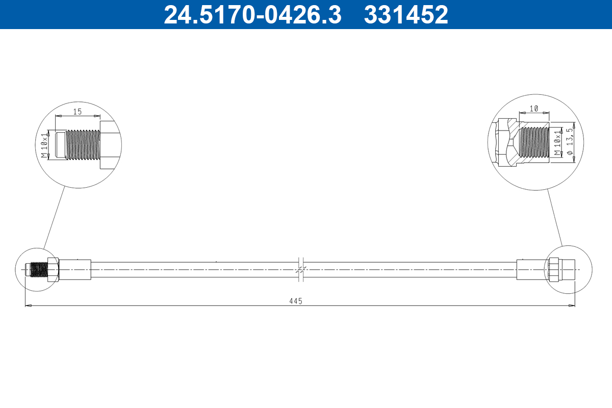 Brake Hose - 24.5170-0426.3 ATE