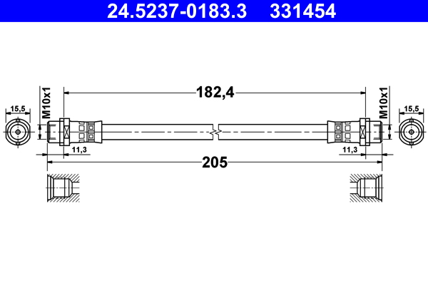 Brake Hose - 24.5237-0183.3 ATE