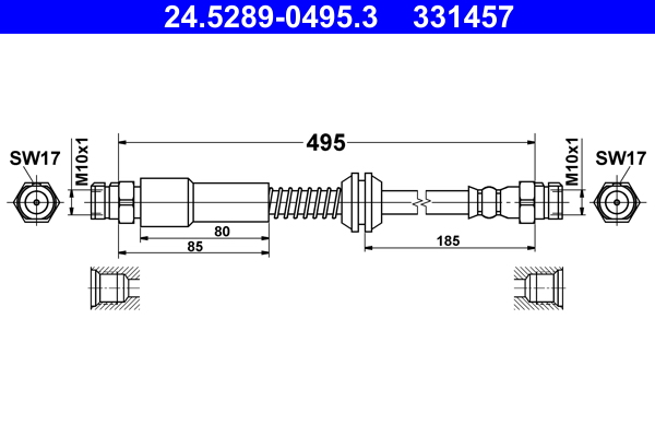 Brake Hose - 24.5289-0495.3 ATE