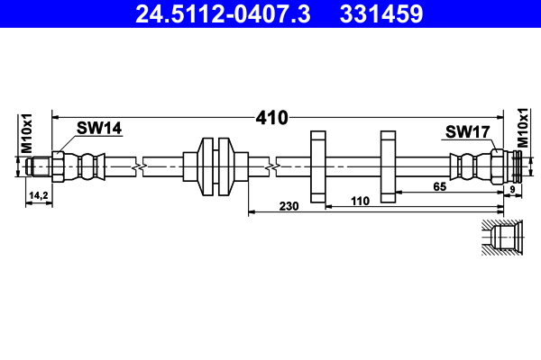 Brake Hose - 24.5112-0407.3 ATE