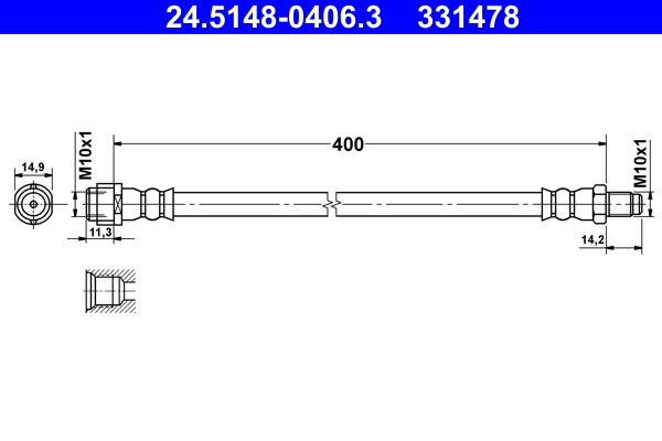 Brake Hose - 24.5148-0406.3 ATE