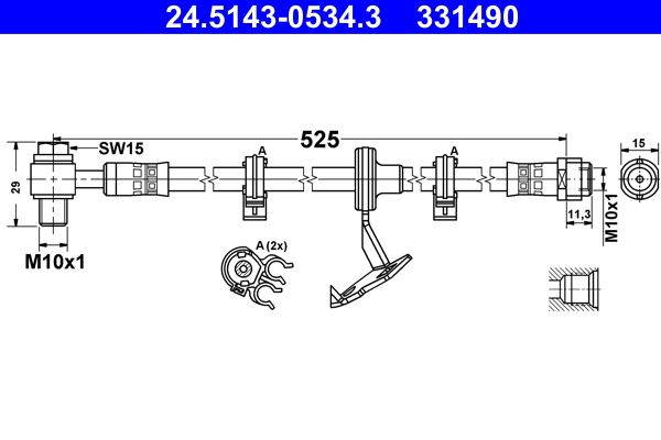 Brake Hose - 24.5143-0534.3 ATE