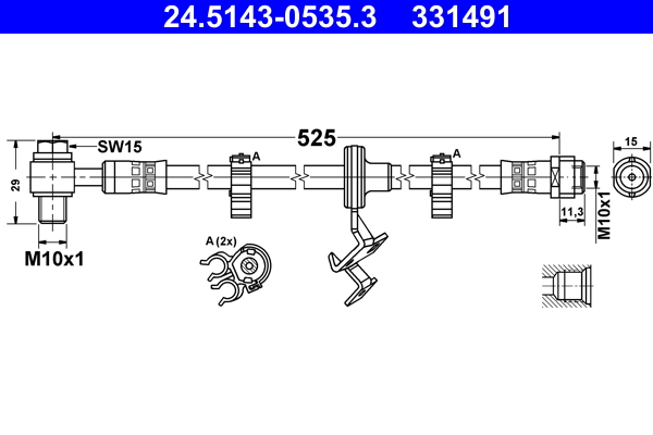 Brake Hose - 24.5143-0535.3 ATE