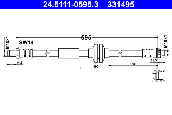 Brake Hose - 24.5111-0595.3 ATE