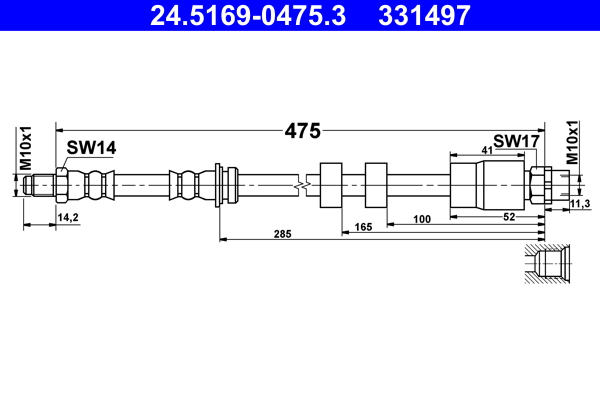 Brake Hose - 24.5169-0475.3 ATE
