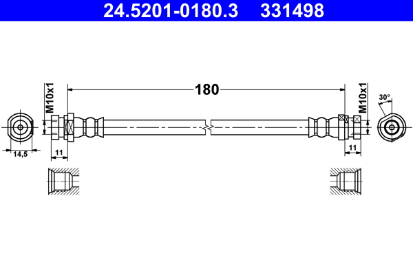 Brake Hose - 24.5201-0180.3 ATE