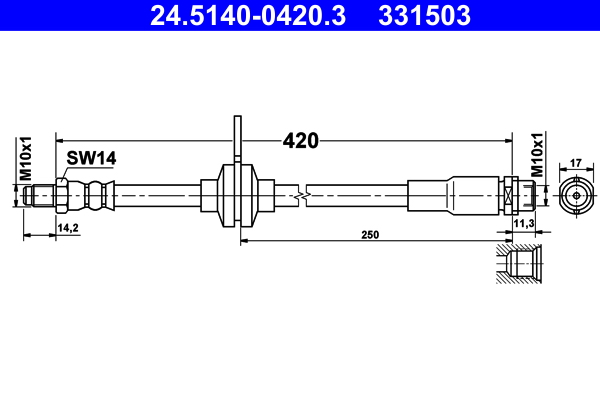 Flessibile del freno - 24.5140-0420.3 ATE
