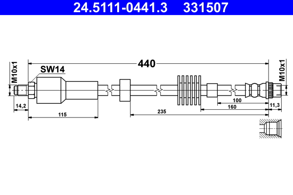 Brake Hose - 24.5111-0441.3 ATE