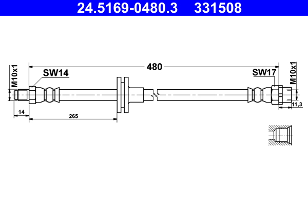 Brake Hose - 24.5169-0480.3 ATE