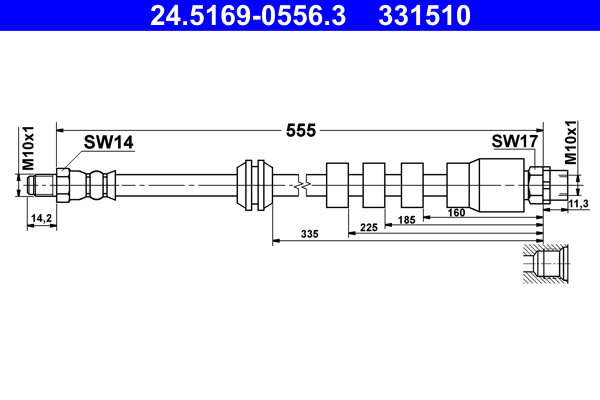Flessibile del freno - 24.5169-0556.3 ATE