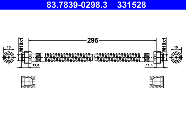Brake Hose - 83.7839-0298.3 ATE