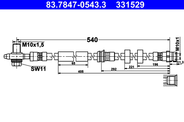 Brake Hose - 83.7847-0543.3 ATE