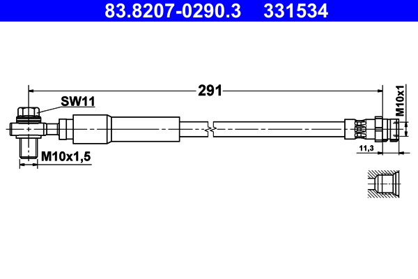 stabdžių žarnelė - 83.8207-0290.3 ATE