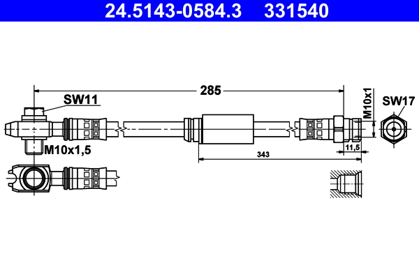 Flessibile del freno - 24.5143-0584.3 ATE