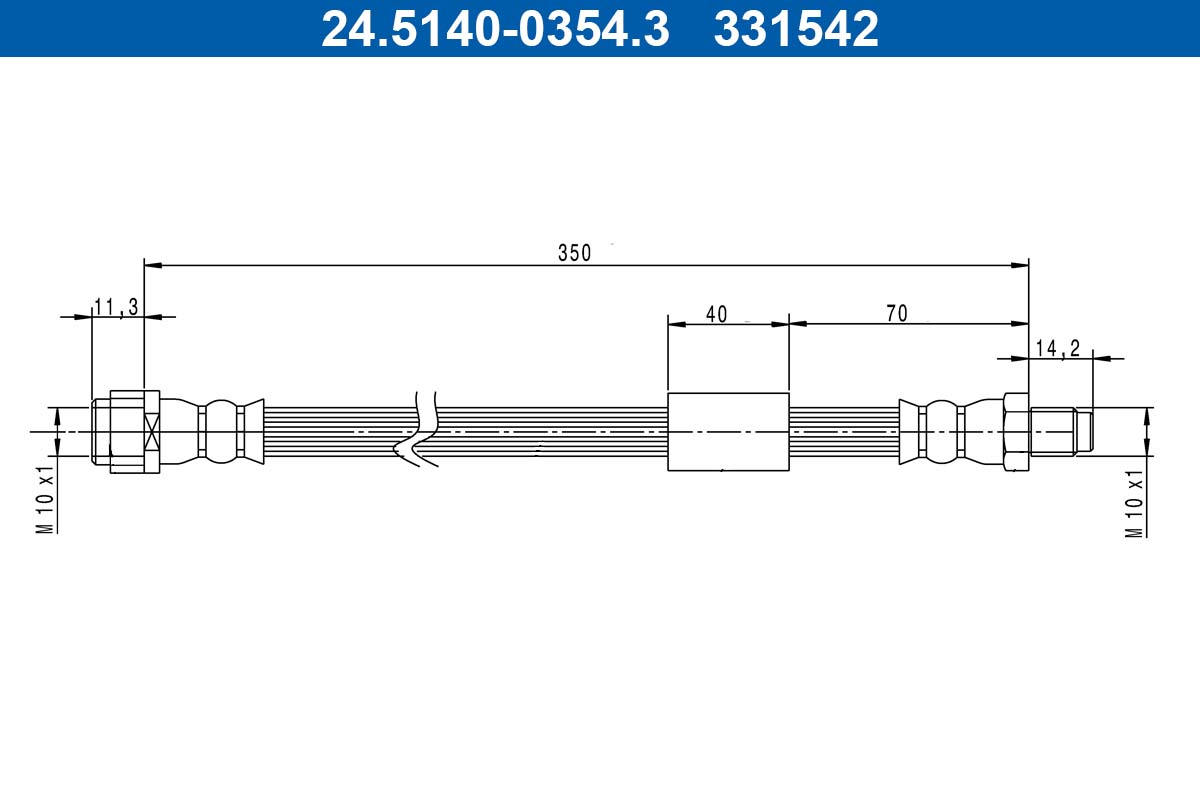 Flessibile del freno - 24.5140-0354.3 ATE