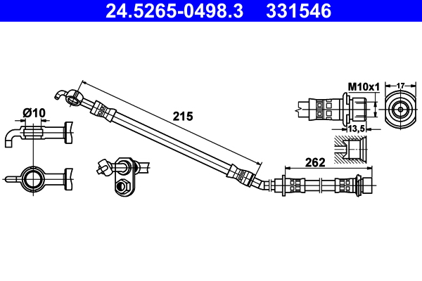 Brake Hose - 24.5265-0498.3 ATE