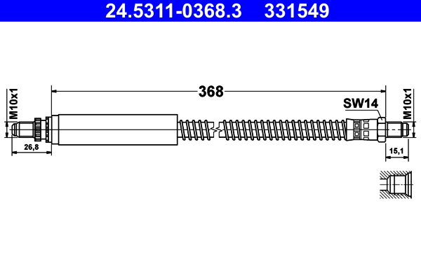 Brake Hose - 24.5311-0368.3 ATE