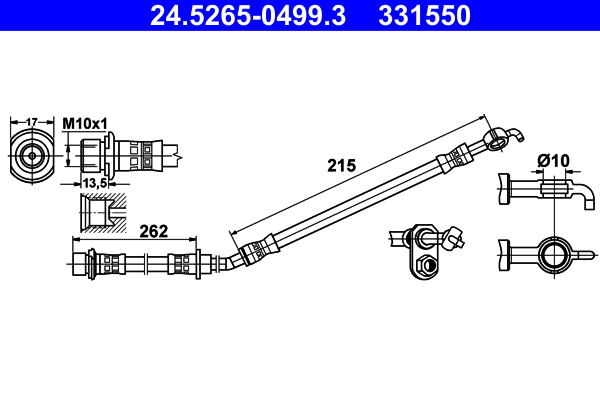 Flessibile del freno - 24.5265-0499.3 ATE
