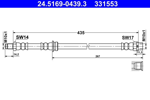 Flessibile del freno - 24.5169-0439.3 ATE