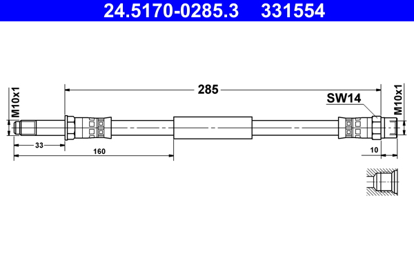 Brake Hose - 24.5170-0285.3 ATE