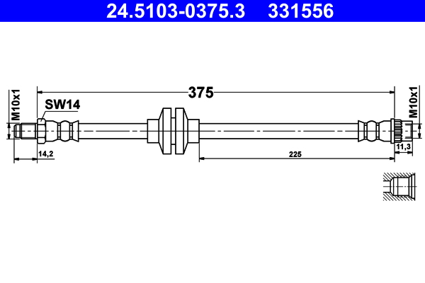 Brake Hose - 24.5103-0375.3 ATE
