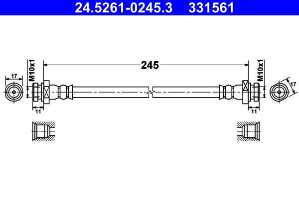 Brake Hose - 24.5261-0245.3 ATE