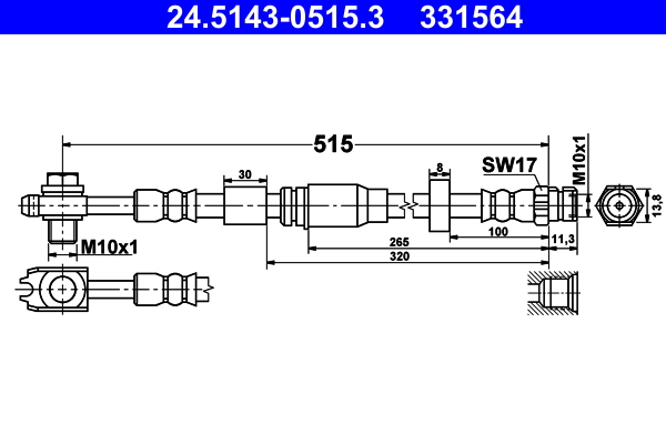 Brake Hose - 24.5143-0515.3 ATE
