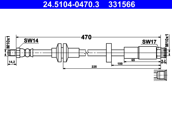 Brake Hose - 24.5104-0470.3 ATE