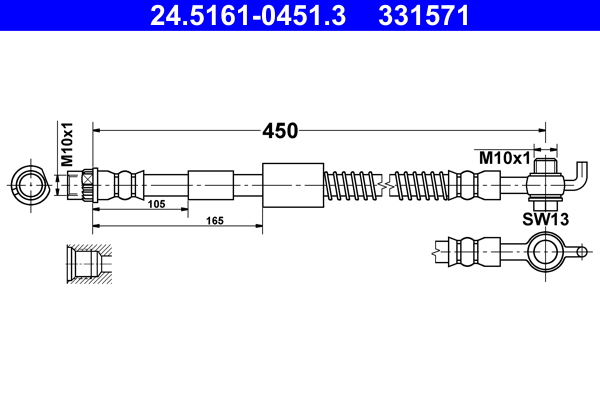 Brake Hose - 24.5161-0451.3 ATE