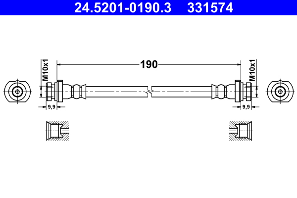 Brake Hose - 24.5201-0190.3 ATE