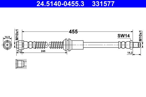 Flessibile del freno - 24.5140-0455.3 ATE