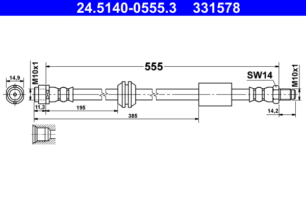 Flessibile del freno - 24.5140-0555.3 ATE