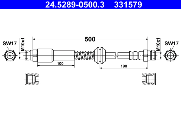 Brake Hose - 24.5289-0500.3 ATE