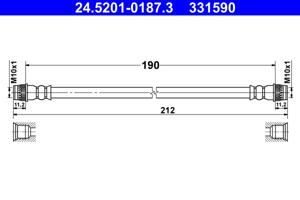 Brake Hose - 24.5201-0187.3 ATE