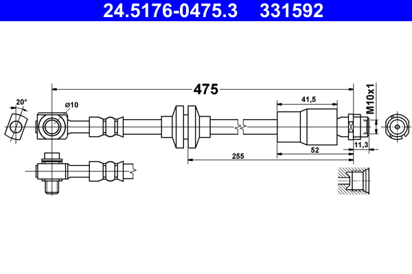 Brake Hose - 24.5176-0475.3 ATE