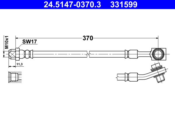 Brake Hose - 24.5147-0370.3 ATE
