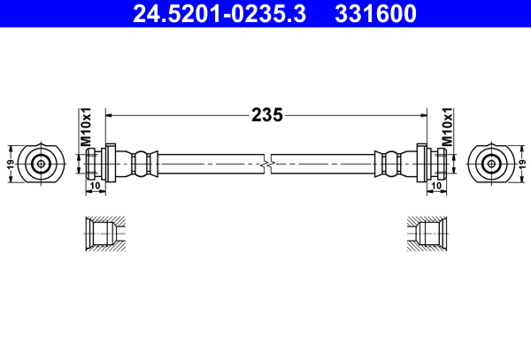 Brake Hose - 24.5201-0235.3 ATE