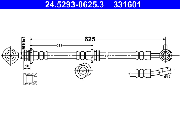 Brake Hose - 24.5293-0625.3 ATE