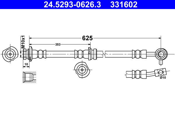 Brake Hose - 24.5293-0626.3 ATE