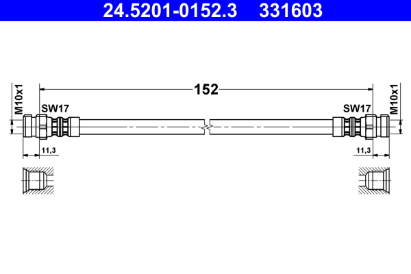 Brake Hose - 24.5201-0152.3 ATE