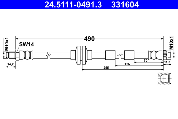 Brake Hose - 24.5111-0491.3 ATE
