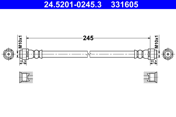 Brake Hose - 24.5201-0245.3 ATE