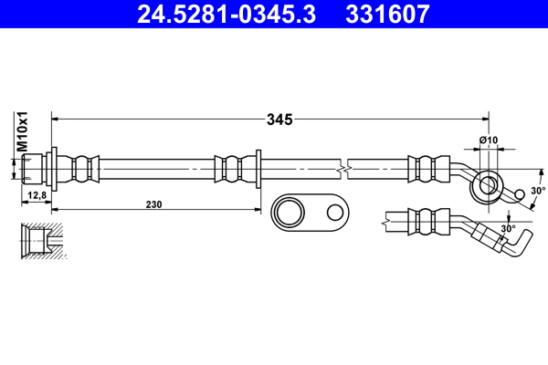 Brake Hose - 24.5281-0345.3 ATE