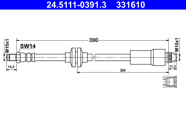 Flessibile del freno - 24.5111-0391.3 ATE