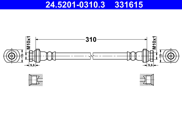 Flessibile del freno - 24.5201-0310.3 ATE