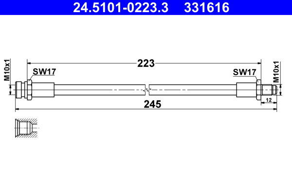 Brake Hose - 24.5101-0223.3 ATE