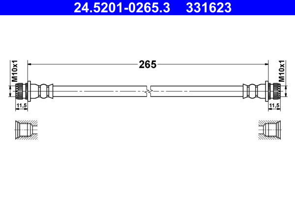 Brake Hose - 24.5201-0265.3 ATE